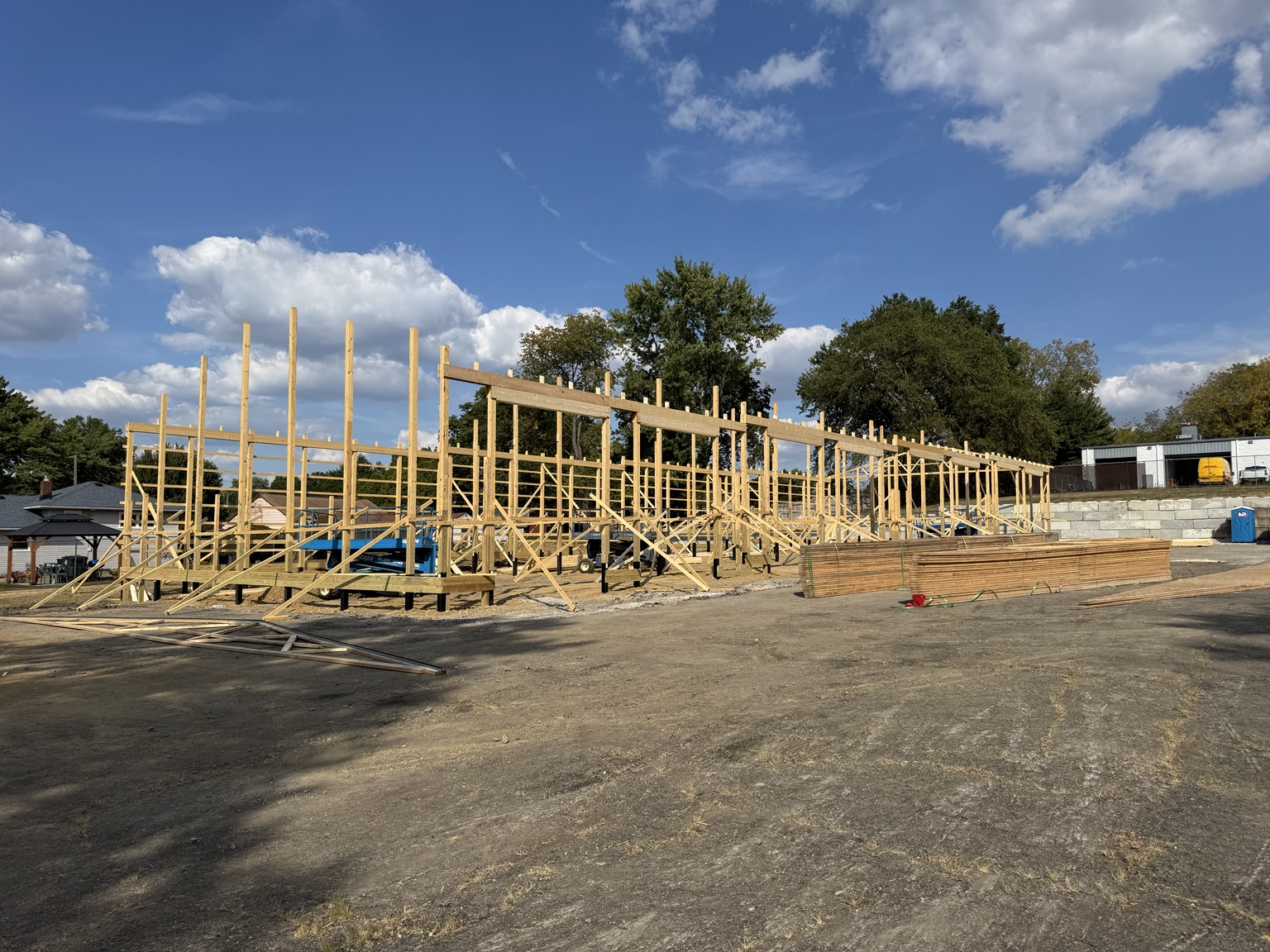Post-frame commercial building construction for PROFLEX Akron Ohio
