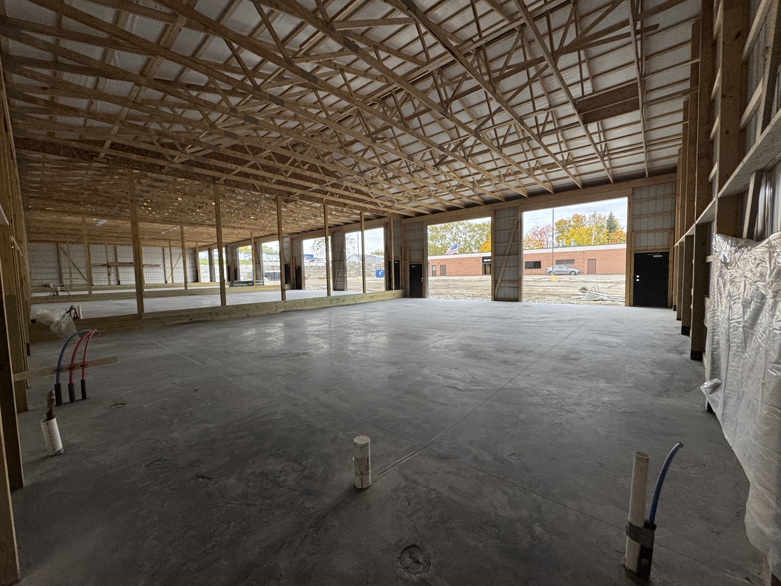 Interior commercial flex space construction at PROFLEX in Akron