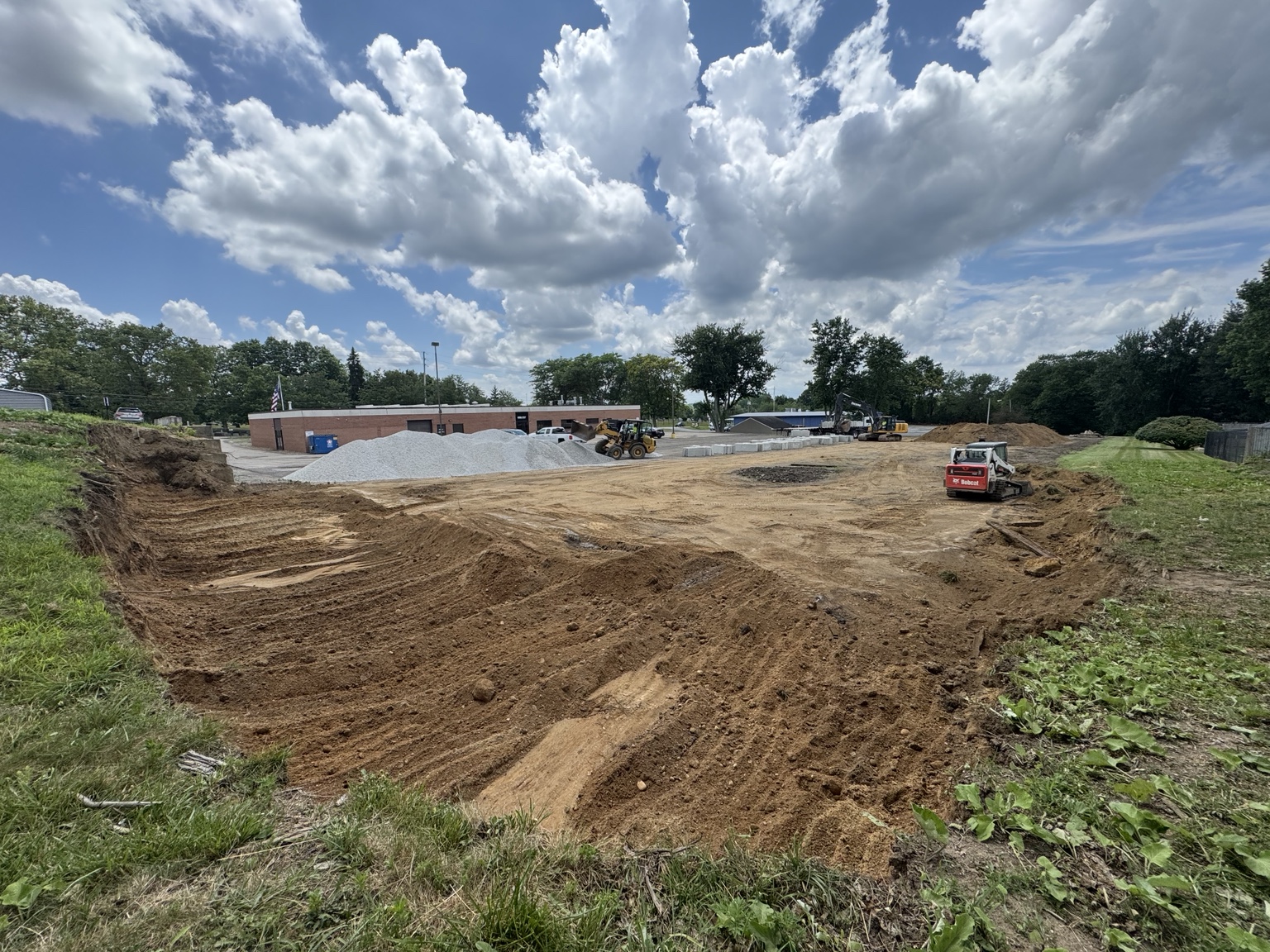 Site preparation for new commercial garage and flex space construction at PROFLEX in Akron Ohio